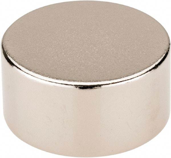 Mag-Mate - 3/4" Diam x 3/8" High Neodymium Rare Earth Magnet - 13.5 Lb Max Capacity, 200°F Max, Nickel Plated - Strong Tooling