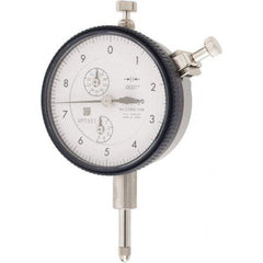 Mitutoyo - 1/2" Range, 0-10 Dial Reading, 0.0001" Graduation Dial Drop Indicator - 2-9/32" Dial, 0.01" Range per Revolution, 0.0008" Accuracy, Revolution Counter - Strong Tooling