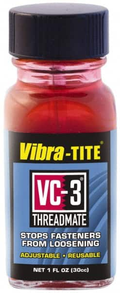 Vibra-Tite - 1 Fluid Ounce Bottle, Red, Low Strength Threadlocker - Series VC-3, 24 hr Full Cure Time, Hand Tool, Heat Removal - Strong Tooling