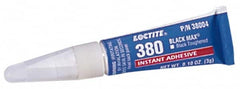 Loctite - 0.11 oz Tube Black Instant Adhesive - Series 380, 90 sec Fixture Time, 24 hr Full Cure Time, Bonds to Metal, Plastic & Rubber - Strong Tooling