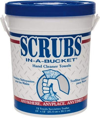 Scrubs - Pre-Moistened Hand Cleaning Wipes - Center Pull, 12-1/2" x 10-1/2" Sheet Size, Blue - Strong Tooling