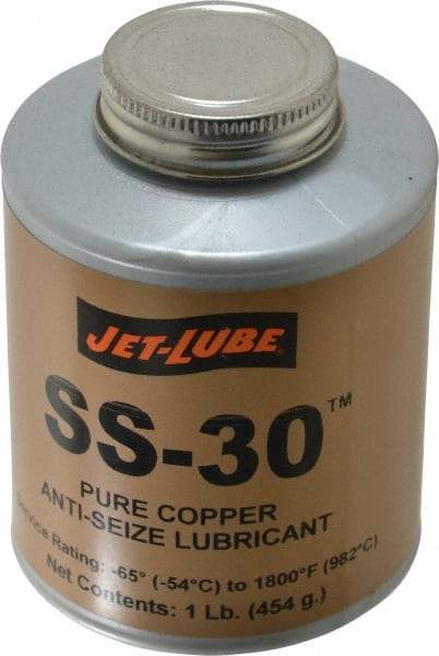 Jet-Lube - 1 Lb Can High Temperature Anti-Seize Lubricant - Copper, -65 to 1,800°F, Copper Colored, Water Resistant - Strong Tooling