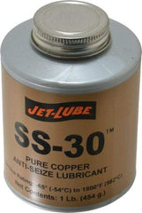 Jet-Lube - 1 Lb Can High Temperature Anti-Seize Lubricant - Copper, -65 to 1,800°F, Copper Colored, Water Resistant - Strong Tooling