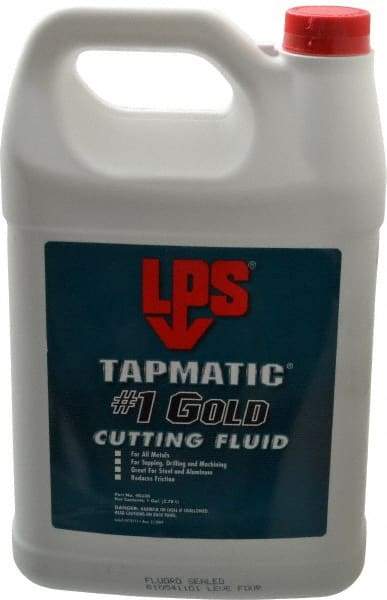 LPS - Tapmatic #1 Gold, 1 Gal Bottle Cutting & Tapping Fluid - Straight Oil, For Boring, Broaching, Drilling, Engraving, Facing, Milling, Reaming, Sawing, Tapping, Threading, Turning - Strong Tooling