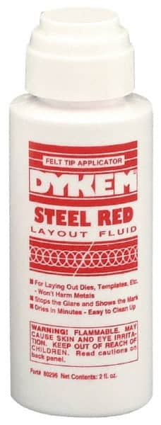 Dykem - Red Layout Fluid - 2 Ounce Felt Tip Applicator - Strong Tooling