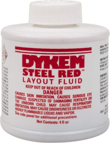 Dykem - Red Layout Fluid - 4 Ounce Brush Top Can - Strong Tooling