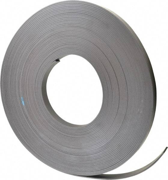 Mag-Mate - 100' Long x 3/4" Wide x 1/8" Thick Flexible Magnetic Strip - 12 Lb Max Pull Force, 14 Linear Ft/Lb Magnetic Pull Force, Plain Back - Strong Tooling