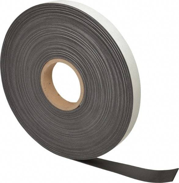 Mag-Mate - 100' Long x 1" Wide x 1/16" Thick Flexible Magnetic Strip - 12 Lb Max Pull Force, 6 Linear Ft/Lb Magnetic Pull Force, Adhesive Back - Strong Tooling