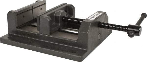 Palmgren - 6" Jaw Opening Capacity x 2" Throat Depth, Horizontal Drill Press Vise - 6" Wide Jaw, Stationary Base, Standard Speed, 11" OAL x 3-9/16" Overall Height - Strong Tooling