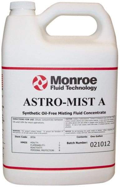 Monroe Fluid Technology - Astro-Mist A, 1 Gal Bottle Grinding Fluid - Synthetic, For Light Machining - Strong Tooling