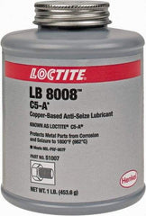 Loctite - 1 Lb Can High Temperature Anti-Seize Lubricant - Copper/Graphite, -29 to 1,800°F, Copper Colored, Water Resistant - Strong Tooling