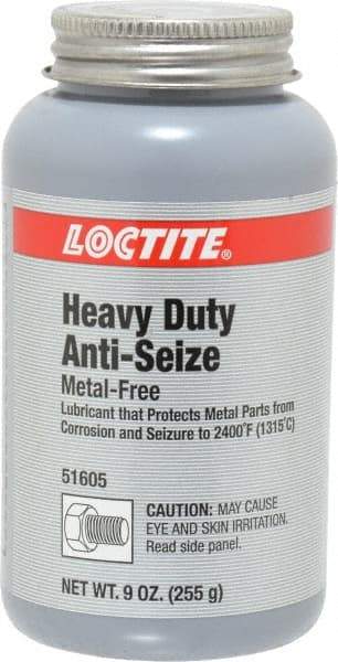 Loctite - 9 oz Can General Purpose Anti-Seize Lubricant - Calcium Fluoride/Graphite, -29 to 2,399°F, Gray, Water Resistant - Strong Tooling