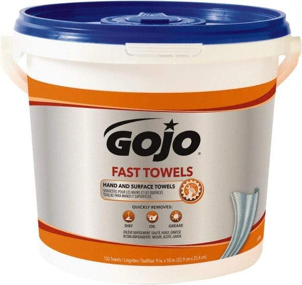 GOJO - Pre-Moistened Hand Cleaning Wipes - Center Pull, 12-1/4" x 10-1/2" Sheet Size, Blue - Strong Tooling