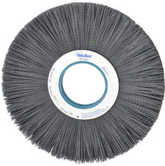 Weiler - 12" OD, 3-1/4" Arbor Hole, Crimped Nylon Wheel Brush - 1" Face Width, 3-5/16" Trim Length, 0.04" Filament Diam, 1,800 RPM - Strong Tooling