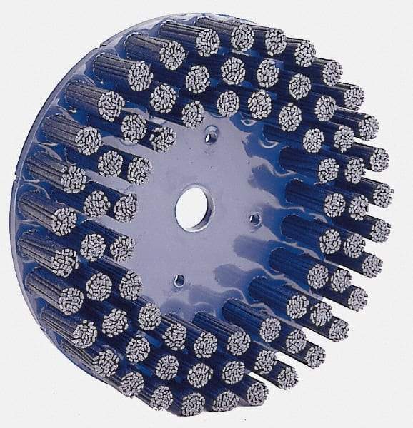 Weiler - 8" 120 Grit Silicon Carbide Crimped Disc Brush - Fine Grade, Plain Hole Connector, 1-1/2" Trim Length, 7/8" Arbor Hole - Strong Tooling