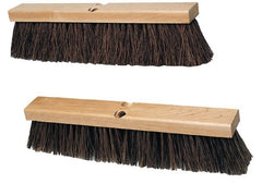 Push Broom: 24″ Wide, Polypropylene Bristle 3″ Bristle Length, Wood Block, Threaded Handle Connection