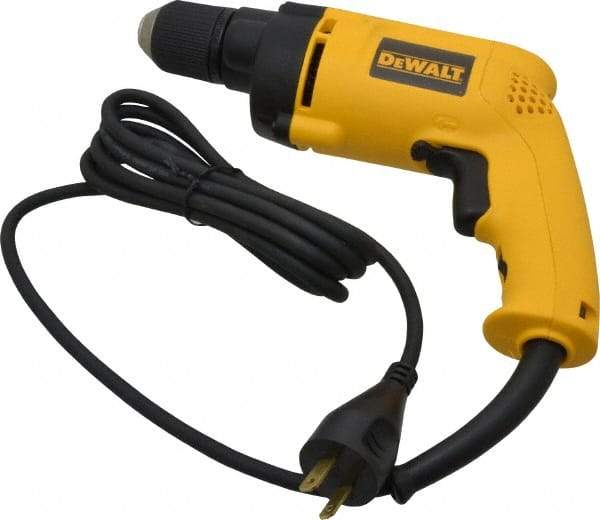 DeWALT - 3/8" Keyless Chuck, 1,200 RPM, Pistol Grip Handle Electric Drill - 6.7 Amps, 120 Volts, Reversible - Strong Tooling