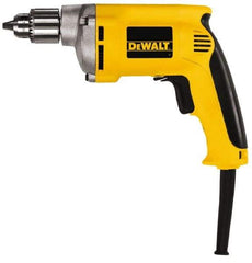 DeWALT - 1/4" Keyed Chuck, 4,000 RPM, Pistol Grip Handle Electric Drill - 6.7 Amps, 110 Volts, Reversible, Includes Chuck Key with Holder - Strong Tooling