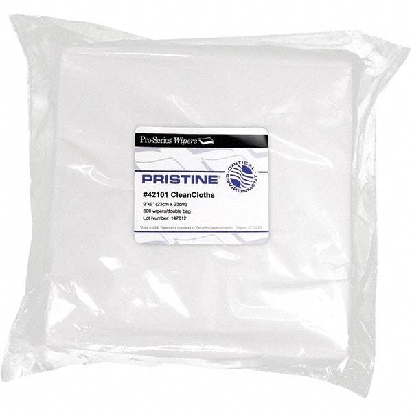 PRO-SOURCE - Flat Fold Clean Room/Lab/Critical Task Wipes - Bag, 9" x 9" Sheet Size, White - Strong Tooling