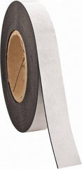 Made in USA - 50' Long x 1" Wide Flexible Magnetic Strip - 4 Lb Max Pull Force, Adhesive Back, Black - Strong Tooling