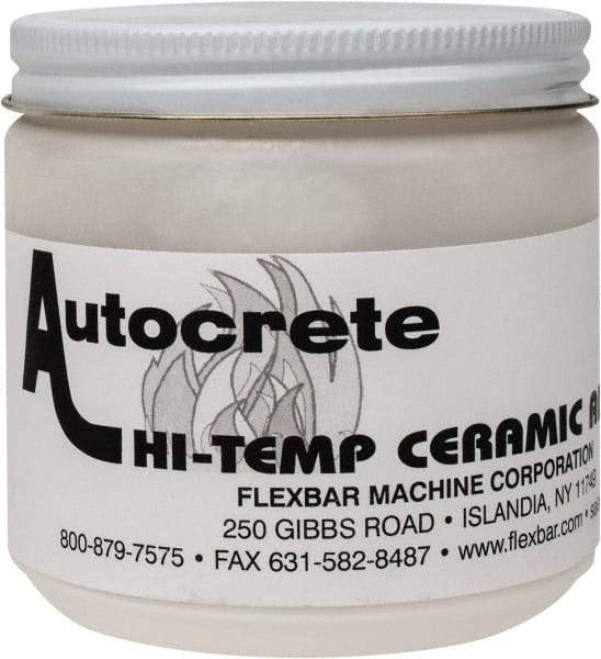 Flexbar - 1 Lb Jar White Ceramic Filler/Repair Caulk - 3000°F Max Operating Temp, 24 hr Full Cure Time - Strong Tooling