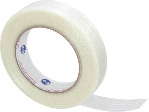 Intertape - 1" x 60 Yd Natural (Color) Rubber Adhesive Strapping Tape - Polyethylene Film Backing, 4 mil Thick, 100 Lb Tensile Strength, Series RG300 - Strong Tooling