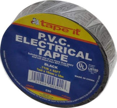 Value Collection - 3/4" x 60', Black Vinyl Electrical Tape - 7 mil Thick - Strong Tooling