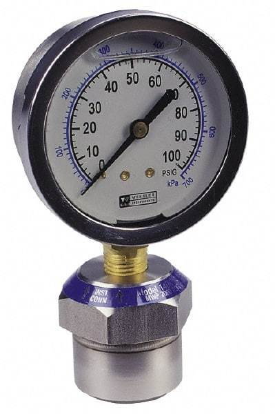 Value Collection - 600 Max psi, 2-1/2 Inch Dial Diameter, Stainless Steel Pressure Gauge Guard and Isolator - 2.5% Accuracy, 18-8 Material Grade - Strong Tooling