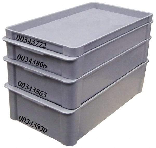 MFG Tray - 225 Lb Load Capacity Gray Fiberglass Tote Container - Stacking, 23.4" Long x 12" Wide x 4.4" High - Strong Tooling