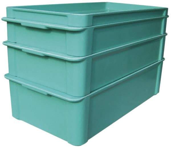 MFG Tray - 300 Lb Load Capacity Green Fiberglass Tote Container - Stacking, 23.4" Long x 12" Wide x 6" High - Strong Tooling