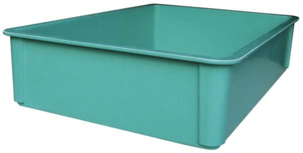 MFG Tray - 400 Lb Load Capacity Green Fiberglass Tote Container - Stacking, 25.8" Long x 17.8" Wide x 6" High - Strong Tooling