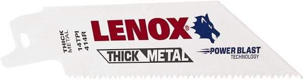 Lenox - 4" Long x 3/4" Thick, Bi-Metal Reciprocating Saw Blade - Tapered Profile, 14 TPI, Toothed Edge, Universal Shank - Strong Tooling