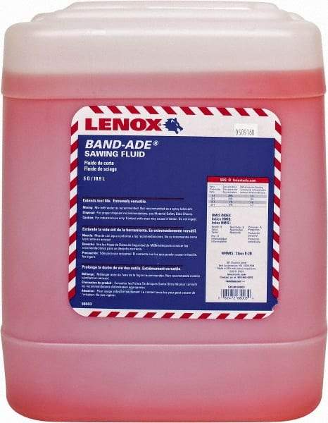 Lenox - Band-Ade, 5 Gal Pail Sawing Fluid - Semisynthetic, For Cutting, Machining - Strong Tooling