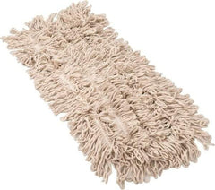 PRO-SOURCE - 24" Long x 5" Wide Yarn Blend Dust Mop Head - Snap-On, White, Looped Head, Launderable - Strong Tooling