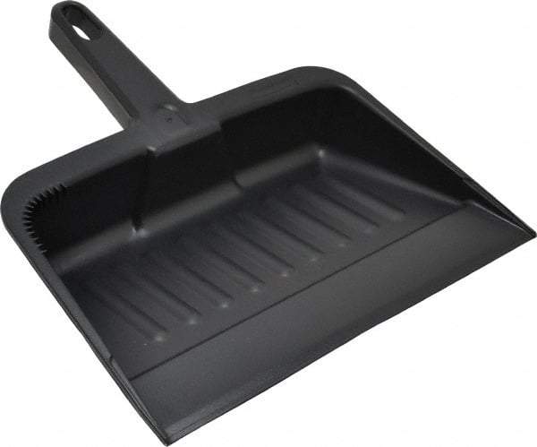 Rubbermaid - 12-1/4" Wide x 2-5/8" High, Handheld Dustpan - Plastic Body, 5" Plastic Handle, Black - Strong Tooling