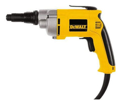 DeWALT - Pistol Grip Handle, 2,500 RPM, 132 In/Lb Torque, Electric Screwdriver - 1/4" Bit Holder, 120 Volts, 6.5 Amps - Strong Tooling