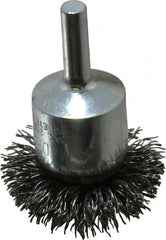 Anderson - 1-1/2" Brush Diam, Crimped, Flared End Brush - 1/4" Diam Shank, 20,000 Max RPM - Strong Tooling