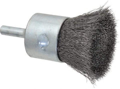 Anderson - 1" Brush Diam, Crimped, End Brush - 1/4" Diam Shank, 22,000 Max RPM - Strong Tooling