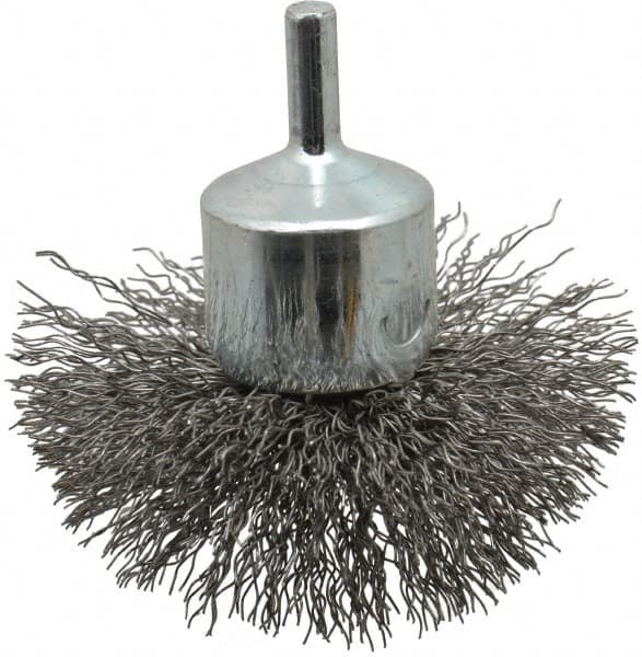 Anderson - 3" Brush Diam, Crimped, Flared End Brush - 1/4" Diam Shank, 16,000 Max RPM - Strong Tooling