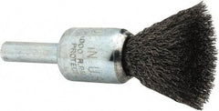 Anderson - 1/2" Brush Diam, Crimped, End Brush - 1/4" Diam Shank, 25,000 Max RPM - Strong Tooling