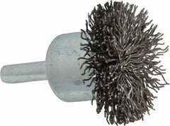 Anderson - 1-1/2" Brush Diam, Crimped, Flared End Brush - 1/4" Diam Shank, 20,000 Max RPM - Strong Tooling