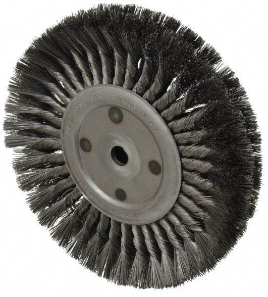 Anderson - 10" OD, 3/4" Arbor Hole, Knotted Steel Wheel Brush - 11/16" Face Width, 2-1/4" Trim Length, 0.014" Filament Diam, 4,500 RPM - Strong Tooling