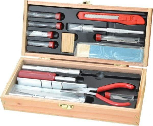 Excel - Ship Modeler's Tool Set - 32 Pieces, Includes Deluxe Large Wooden Chest Boxed - Strong Tooling