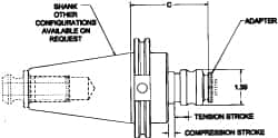 Parlec - 2" Straight Shank Diam Rigid Tapping Adapter - 5/16 to 1/2" Tap Capacity, 5.93" Projection - Exact Industrial Supply