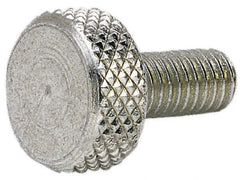 Electro Hardware - M3x0.50 Knurled Shoulderless Grade 303 Stainless Steel Thumb Screw - 16mm OAL, 8mm Head Diam x 5mm Head Height, Uncoated - Strong Tooling