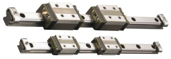 THK - 31mm Block L x 20mm W x 10.8mm H, 12mm Transverse Hole Spcg, 13mm Lateral Hole Spcg, 4-Way Compact HSR Assembly - M2.6x2.5 Block Hole, 470mm Rail L x 10mm W x 7mm H, 13mm Assembly H, 5mm Overhang - Strong Tooling