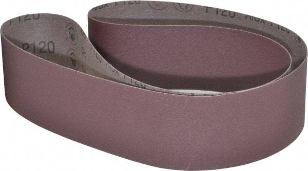 3M - 3" Wide x 60" OAL, 120 Grit, Aluminum Oxide Abrasive Belt - Aluminum Oxide, Fine, Coated, X Weighted Cloth Backing, Series 241D - Strong Tooling