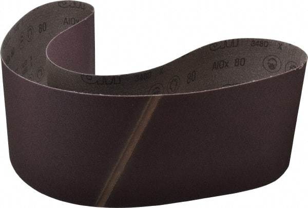 3M - 6" Wide x 54-1/2" OAL, 80 Grit, Aluminum Oxide Abrasive Belt - Aluminum Oxide, Medium, Coated, X Weighted Cloth Backing, Series 341D - Strong Tooling