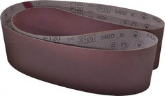 3M - 6" Wide x 89" OAL, 120 Grit, Aluminum Oxide Abrasive Belt - Aluminum Oxide, Fine, Coated, X Weighted Cloth Backing, Series 240D - Strong Tooling