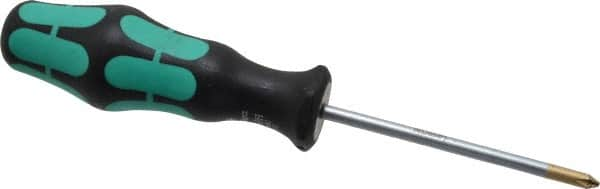 Wera - #1, 7" OAL, Standard Phillips Screwdriver - 3-1/8" Blade Length, Round Shank, Ergonomic Handle - Strong Tooling